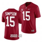 Men's Alabama Crimson Tide #15 Ty Simpson 2022-23 Crimson NCAA Uniform College Football Jersey 2403SXLT6